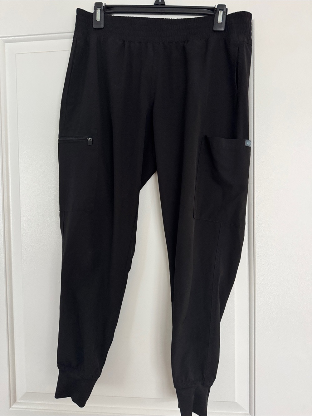 Med Couture Black Cargo Jogger Pant - Elastic Waist & Multiple Pockets